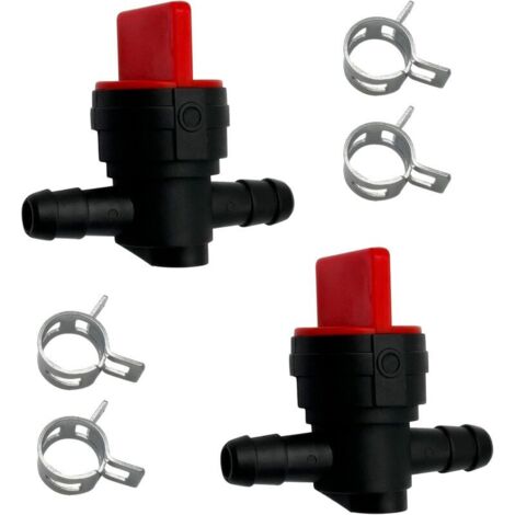 6,35 mm Inline-Kraftstoffabsperrventil mit gerader Gasleitung und Schlauchschellen