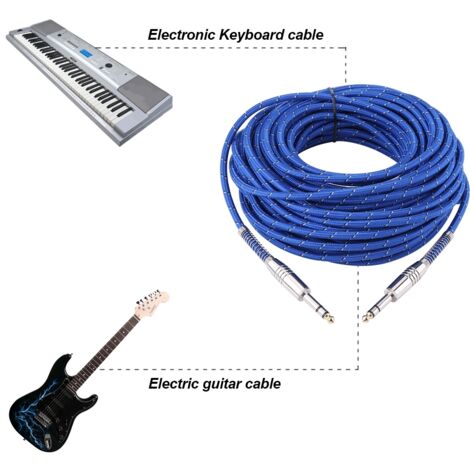 6,35-mm-Stereo-Audiokabel (Stecker auf Stecker) für E-Gitarre und Mischpult, 20 Meter