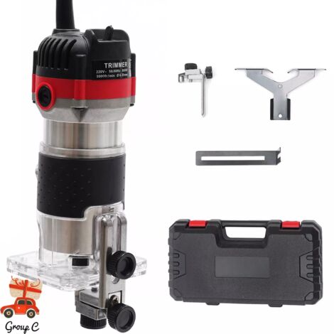 6,35mm(1/4") Elektrische Oberfräse Electric Hand Trimmer Kantenfräse Fräse Holzfräse 800W