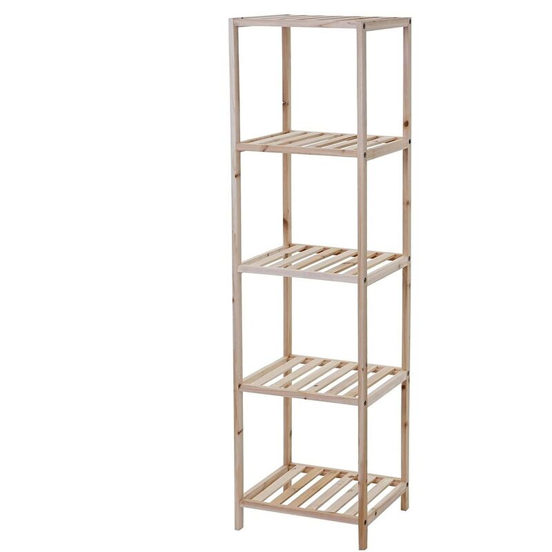 Mediawave Store - 636406 5 étagères en bois de sapin meuble pour la maison 35x30xH130cm