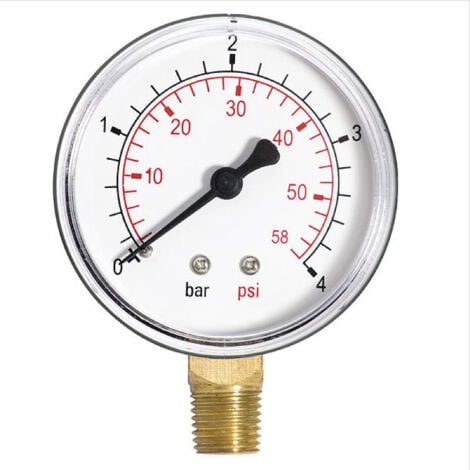 63mm 1.6bar manomètre air huile ou eau 1/4" t côté entrée manomètre