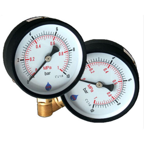 63mm 1bar Cadran Mesure Pression Jauge 1/4" Côté Manomètre
