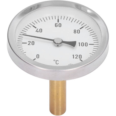 63mm Dial Thermometer Barbecue Pointer Type Thermometer 0‑120°C Bimetallic Temperature Gauge for Cooking