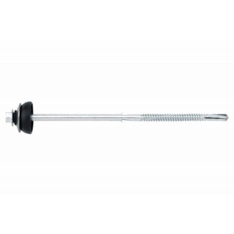 Index – Tornillo autotaladrante para fibrocemento 6,3x150mm – Montado con arandela paraguas – Lote de 100 unidades – Atornillado rápido y preciso