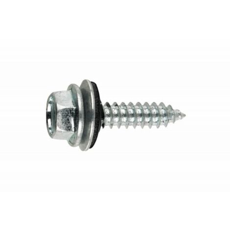 (6,3X50 P16) TORNILLO ROSCA CHAPA C/CABEZA HEXAGONAL TORNILLO C/ARANDELA VULCANIZADA (100U) - INDEX