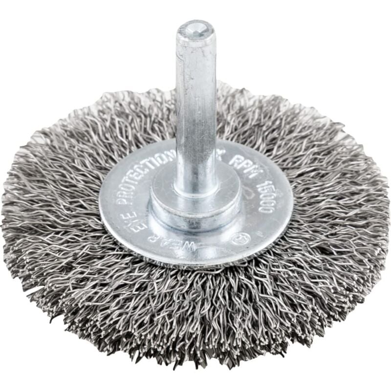 York - 63X9MM Shaft Mounted Circular Brush, Crimp Wire, Stainless Steel