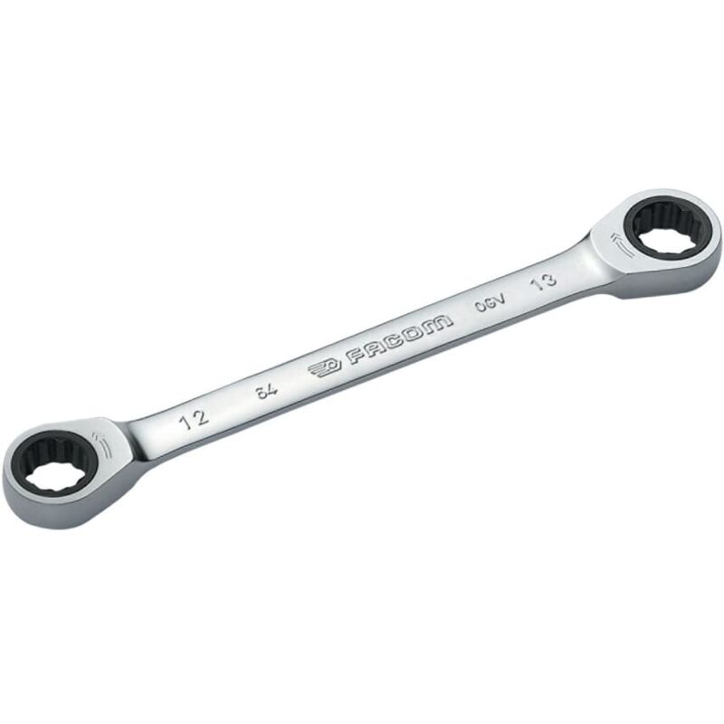 Metric Double End Ring Ratchet Spanner, 72 Points, 12MM X 13MM - Facom
