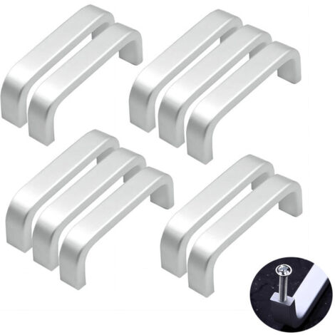 64 mm, 10 Stück Mini-Aluminium-Türgriffe für Küchenschränke, Schubladen und Schlafzimmermöbel