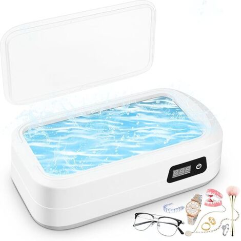 640mL Nettoyeur Ultrasonique, Machine de Nettoyage 40W, 49kHz Ultrasonic Cleaner pour Prothèses Dentaires, Bagues, Montre