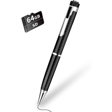 Enregistreur Vocal 64Go Stylo - 768h Capacité, Activation Vocale, Réduction Bruit - Pour Réunions Et Interviews