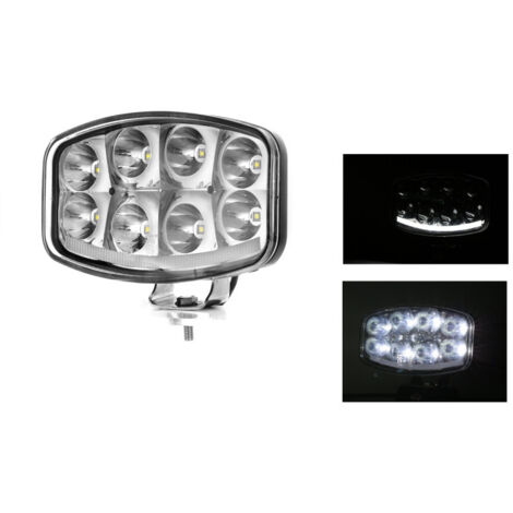 Нов мощен 64W LED ЛЕД Фар Халоген Лампа с Три Функции Неон Neon Ефект 12V - 24V Бяла светлина 6500LM