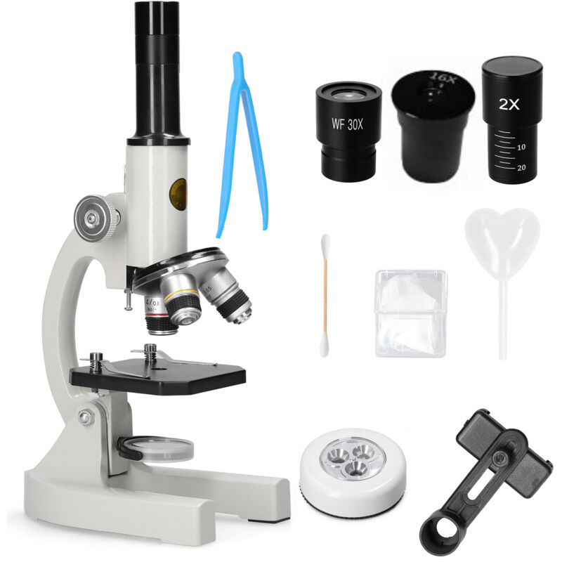64X-2400X Microscope optique monoculaire école primaire enfants Science biologie expérimentale enseignement Microscope enfants cadeaux d'anniversaire