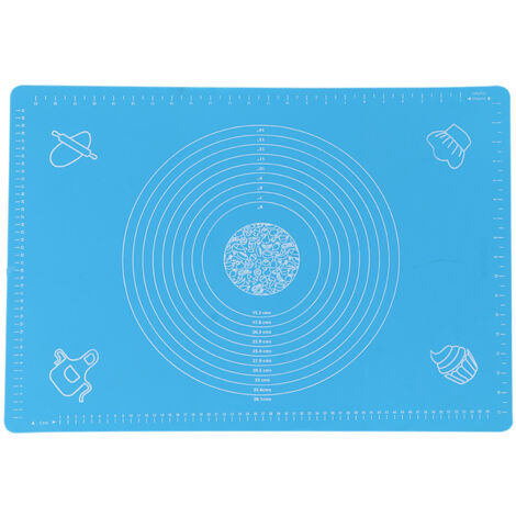 64x45cm High Temperature Resistant Non-Stick Silicone Dough Mat with Scale Baking Tool(Blue )