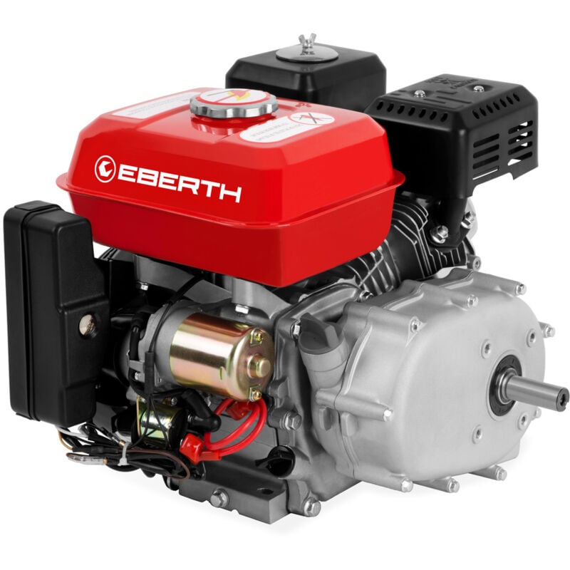 Eberth - 6,5 cv Moteur thermique à essence Moteur de kart avec embrayage à bain d'huile, arbre de 20 mm ø, démarreur électrique, batterie 7ah 12V,