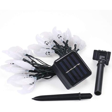 6,5 m lange Solar-Lichterkette mit 30 LEDs für Garten, Terrasse, Haus, Außenbereich, Halloween, Feiertagsdekoration (bunt)