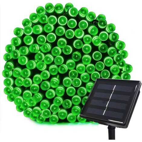 6,5 m Solar-Girlande con 30 LEDs, 8 efectos de luz, guirnalda luminosa ideal para decorar jardín, pabellón, terraza, patio y valla en área exterior (Verde)