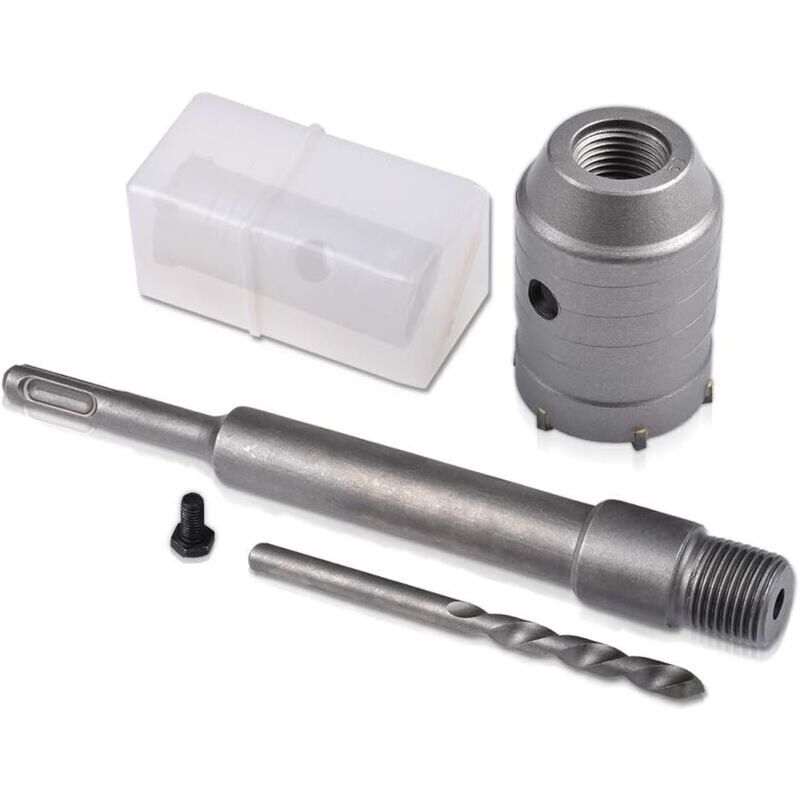 Image of 65-mm-Betonlochsäge mit Rundgriff, SDS-Plus-Schaft und Lochschneider für Beton/Stein/Ziegelwände