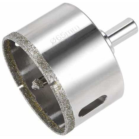 65 mm Diamant-Lochsäge, Diamantbohrer mit Mittelführungsbohrer, Fliesenlochsäge mit Diamant-Oberflächenbeschichtung zum Schneiden von Glas, Fliesen, Keramik, Marmor, Kalkstein