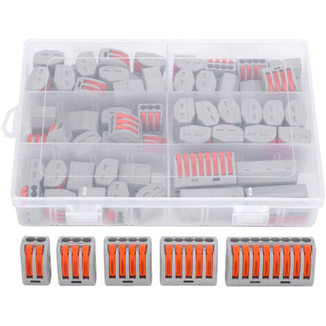 65 Pcs Connecteurs de fils à levier Kit d'assortiment de connecteurs d'épissure compacts PCT-212 213 215,DUBUNS