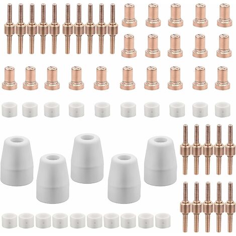 65 Pièces PT31 Consommables Plasma Decoupeur Plasma Parkside Cut 30 40 50 Consommables de Découpeuse Plasma Accessoire Decoupeur Plasma Electrode Tip Buse