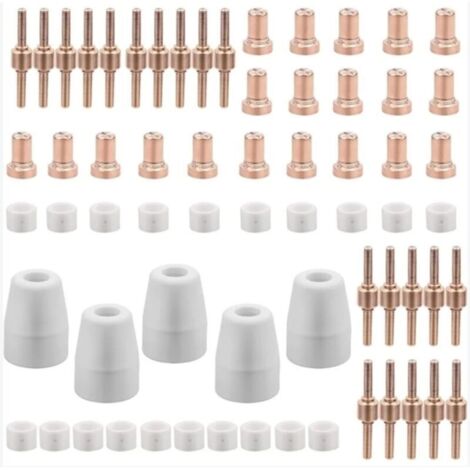65 Pièces PT31 Consommables Plasma Decoupeur Plasma Parkside Cut 30 40 50 Consommables de Découpeuse Plasma Accessoire Decoupeur Plasma Electrode Tip Buse