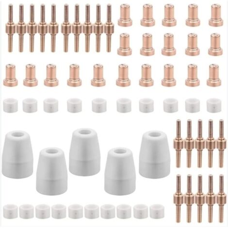 65 Pièces PT31 Consommables Plasma Decoupeur Plasma Parkside Cut 30 40 50 Consommables de Découpeuse Plasma Accessoire Decoupeur Plasma Electrode Tip Buse