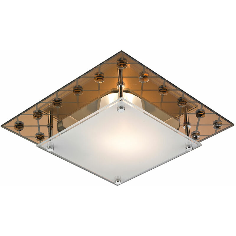 Image of Etc-shop - Lampada da soffitto a led da 6,5 watt, metallo leggero, vetro rame, design a specchio, vetro IP20