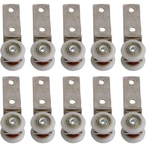 6,5 x 1,9 cm Coude de conduit en métal Roulement Bloc de poulie avec deux Plastique de roue pour porte coulissante fenêtre Cabinet NPTERBL