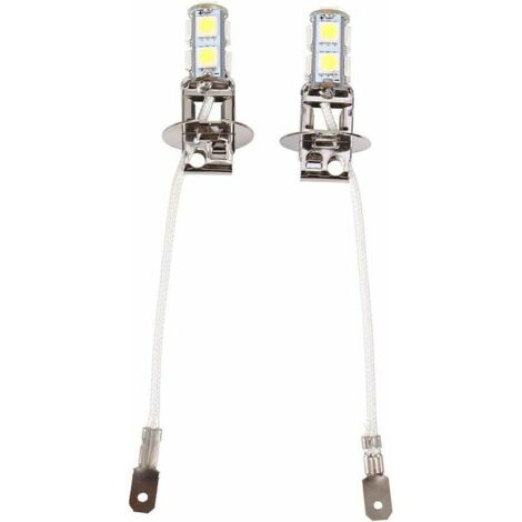6500K H3 Ampoule h3 LED 2Pcs H3 5050 Blanc 9 SMD LED Xenon DC 12V lampe de brouillard de voiture ampoules LED 6500K Antibrouillard Avant Ampoule de Phare Blanc de Xénon de Voiture Automatique