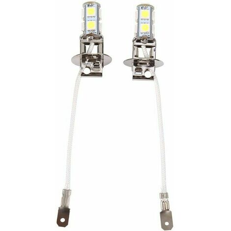 SOLEIL 6500K H3 Bombilla h3 LED 2 piezas H3 5050 Blanco 9 SMD LED Xenon DC 12V Lámpara antiniebla para automóvil Bombillas LED 6500K Luz antiniebla delantera Auto Car Xenon Bombilla blanca para faros delante