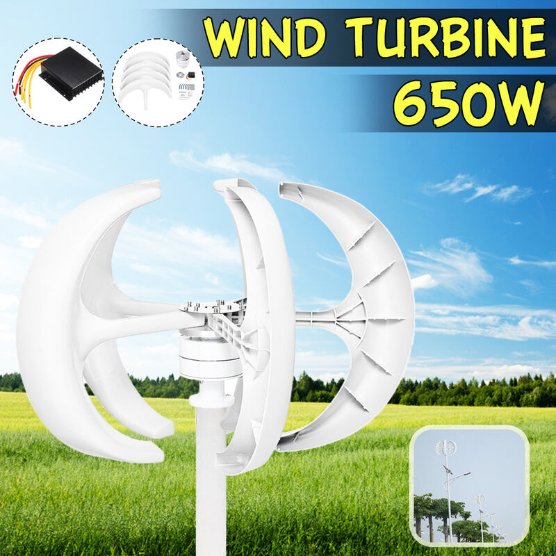 650W 24V 5 Lanternes Eolienne Générateur éolien axe vertical avec contrôleur avec contrôleur