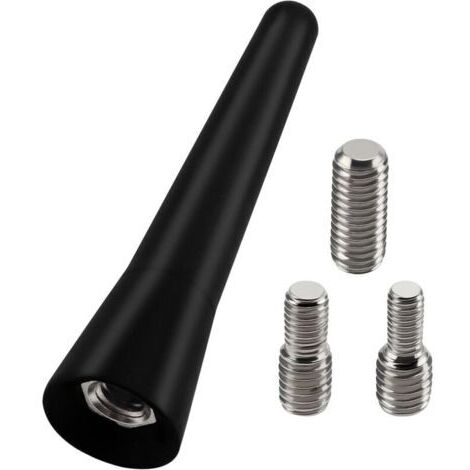 6.5cm Mini Antenne Voiture Courte, FM/AM Tige d'antenne de Voiture, Mini Antenne de Voiture Universelle, avec 3 Vis M4/M5/M6, pour la Réception Radio FM/AM