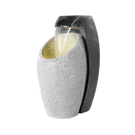 65cm Plug In Outdoor Stone Effect LED Water Fountain Feature Garden Patio