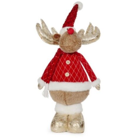 65cm Standing Plush Golden Cupid Christmas Reindeer Decoration