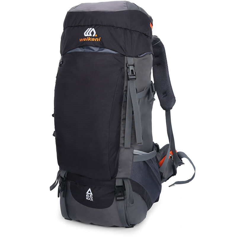 

65L que va de excursion, mochila impermeable del viaje del deporte al aire libre,Negro