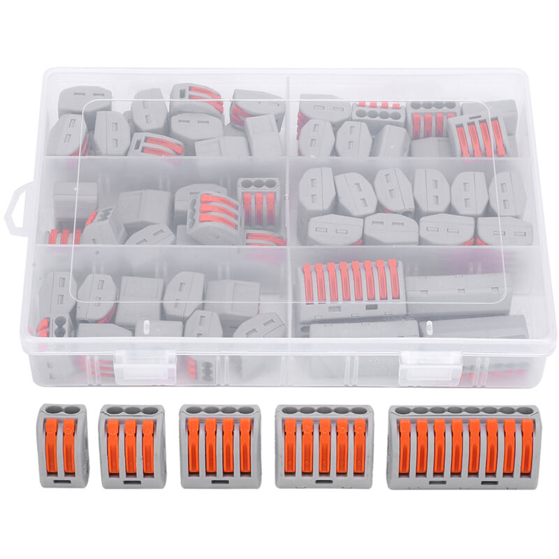 65 Pcs Connecteurs de fils à levier Kit d'assortiment de connecteurs d'épissure compacts PCT-212 213 215,DUBUNS