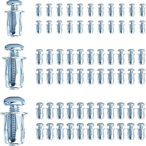 66 chevilles, m4+m5+m6, acier au carbone, installation manuelle, plaque de plâtre, cloison sèche