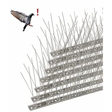 6.6 Meter Stainless Steel Anti-Pigeon Spikes, Pack of 20 Bird Spikes to Scare Away Crows, Sparrows, Cats, Animal-Friendly
