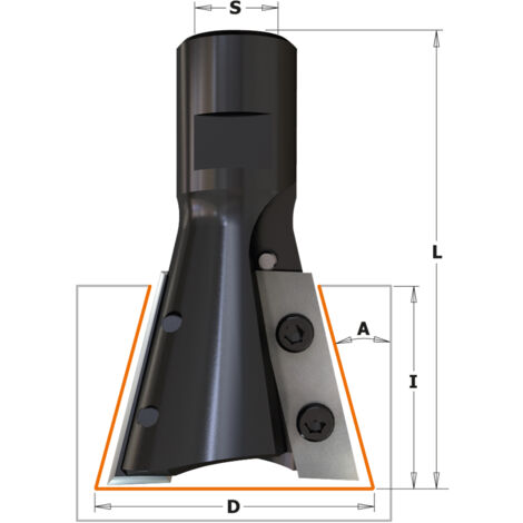 664.395.11 Fraise 15° pour la découpe de joints HW Z2 S=M12x1 D=39,5x31,5x66 RH