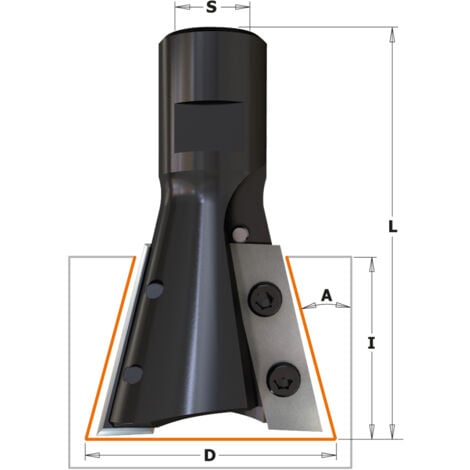 664.395.11 FRAISE HW 15° POUR JOINTS À QUEUE D'ARONDE  Z2  S=M12X1   D=39.5X31.5   DR