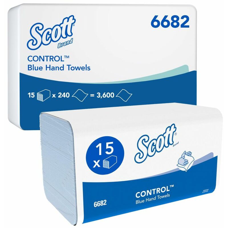 6682 Scott Xtra Hand Towels Med Blue (15 Sleeves) - Scott Hygiene