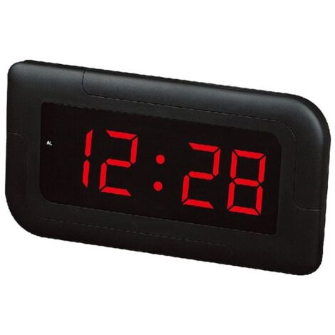 6696-0 Reloj con pantalla LED en red, negro, 157x300x27 mm