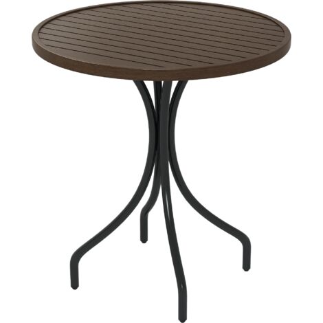 Φ66cm Galvanised Steel Garden Table - Brown