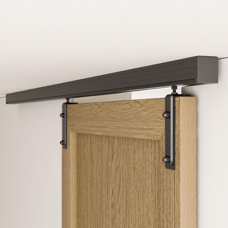 6.6ft Ceiling Mount Sliding Barn Door Hardware Kit Heavy Duty Quiet Slide Indoor Outdoor