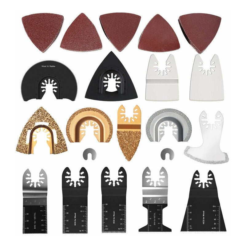 66pcs Lame de Scie Oscillante,Mixte Outil Multi-Usage Kit, avec Accessoires de Universel Outil Multifonction Oscillant à Libération Rapide pour Coupe