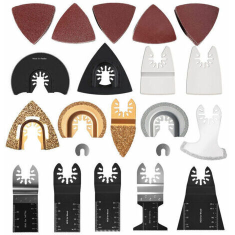 66pcs Lame de Scie Oscillante,Mixte Outil Multi-Usage Kit, avec Accessoires de Universel Outil Multifonction Oscillant à Libération Rapide pour Coupe General Multi-Tool
