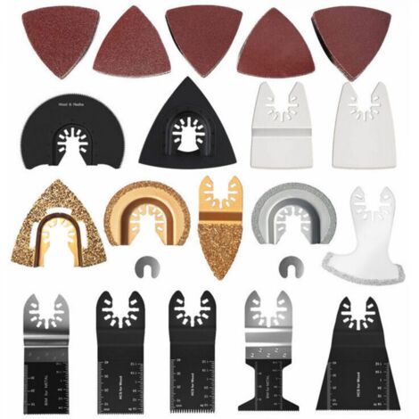 66pcs Lame de Scie Oscillante,Mixte Outil Multi-Usage Kit, avec Accessoires de Universel Outil Multifonction Oscillant à Libération Rapide pour Coupe General Multi-Tool