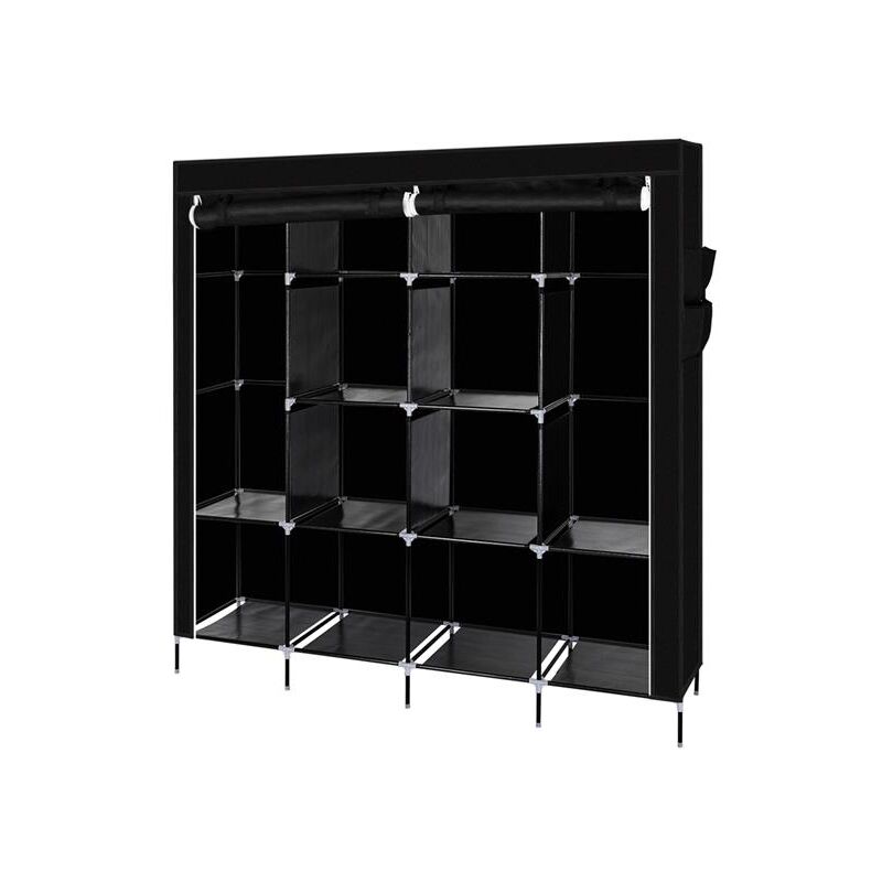 Ineasicer - 67' Placard à vêtements Penderie portable Rack à vêtements 12 étagères 4 poches latérales Noir