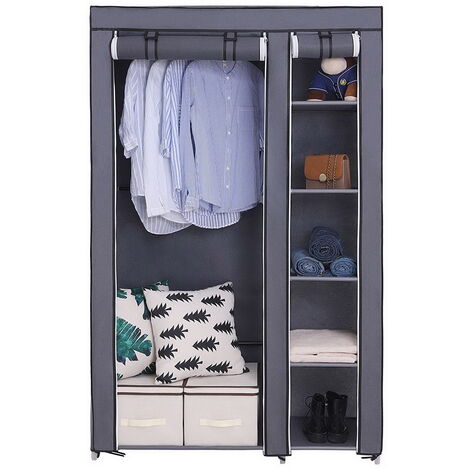 68 Portable Clothes Closet Non-Woven Fabric Organizer Closet - Black