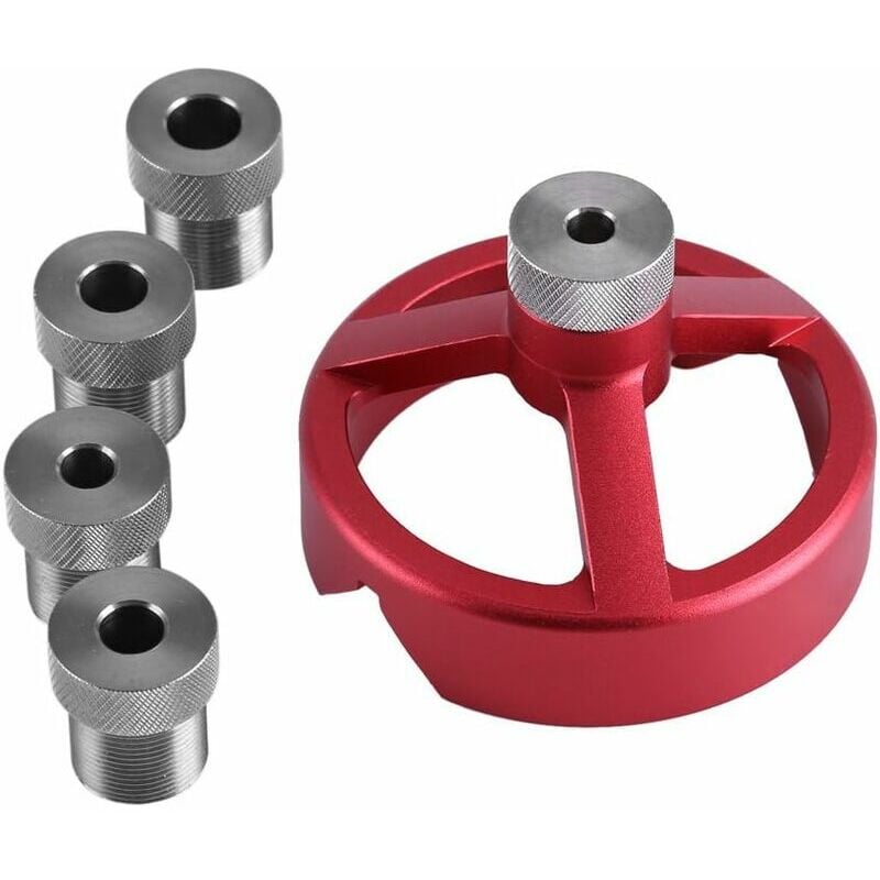 Hoopzi - 6/7/8/9/10mm Drill Bit Guide, Centering Woodworking Tool, Vertical Drilling Fixture Set(Red)
